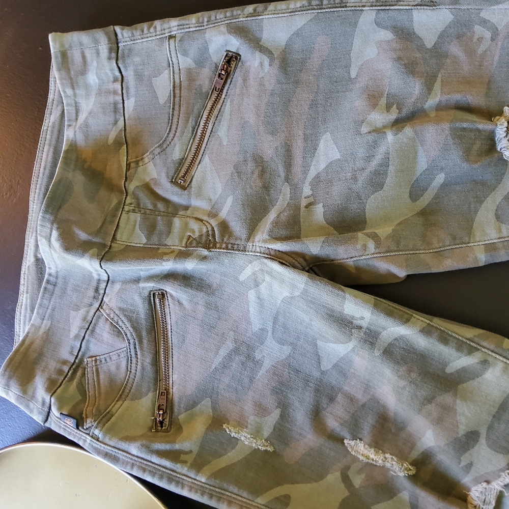 Rock & Republic Green and Gray Cropped Pants